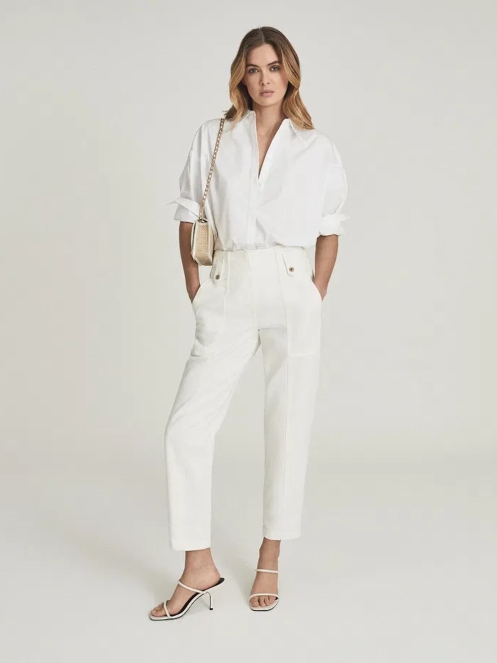 Reiss Alana Cotton Tapered Cargo Trousers